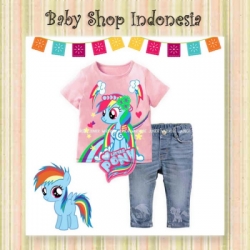 setelan ponny pink  large